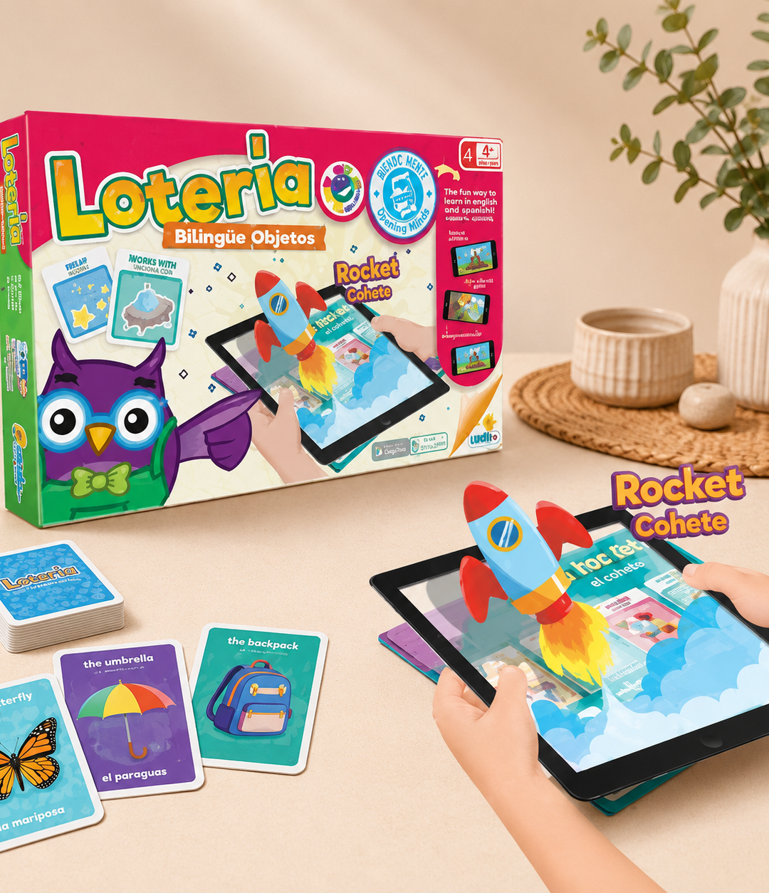 Juego didáctico 'Lotería bilingüe objetos'