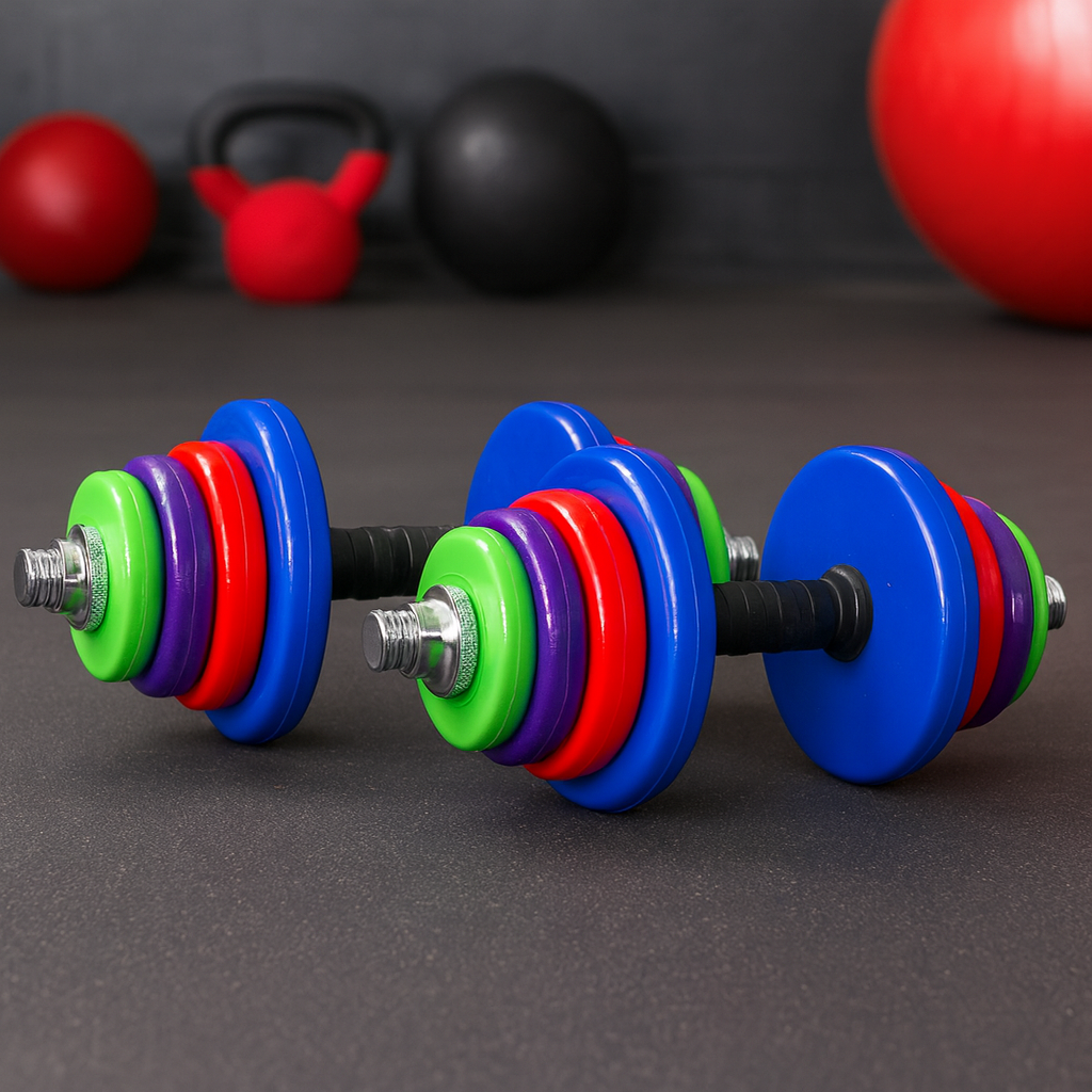 Set de mancuernas de colores ajustables 25 kg