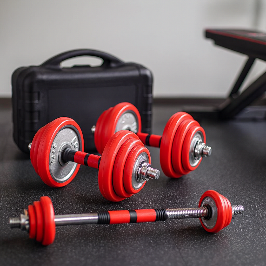 Set de mancuernas ajustables de hierro cromado 20 kg