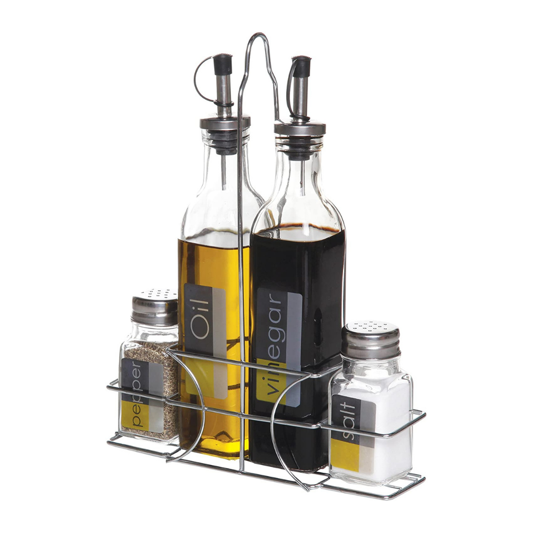 Aceitera y vinagrera botellas para aceite de cocina organizador cocinas 5  PCS