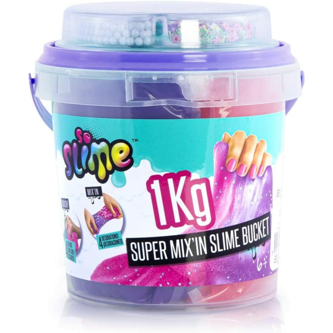 Balde de super slime de 1 kilo con chispas
