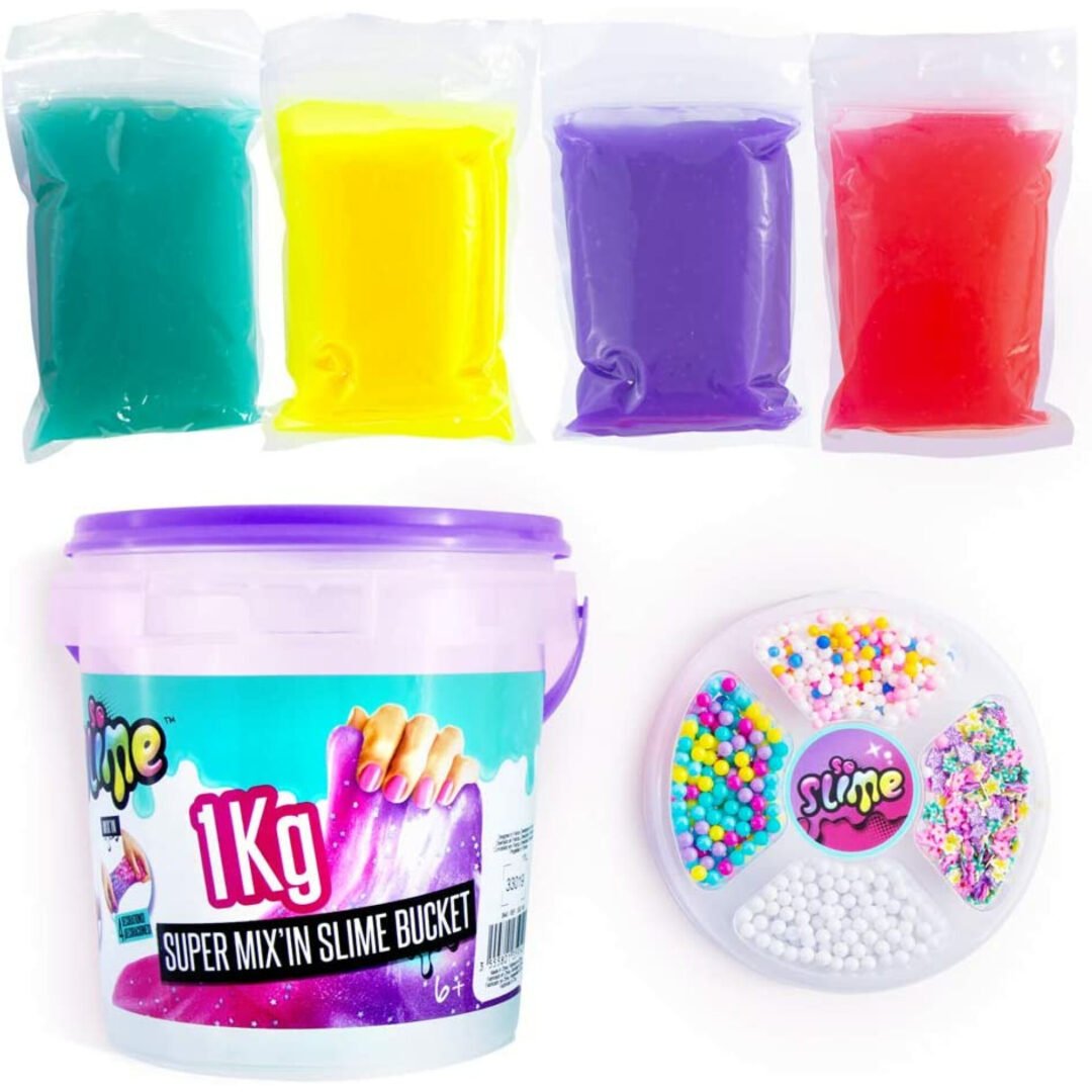 Balde de super slime de 1 kilo con chispas - Imagen 2