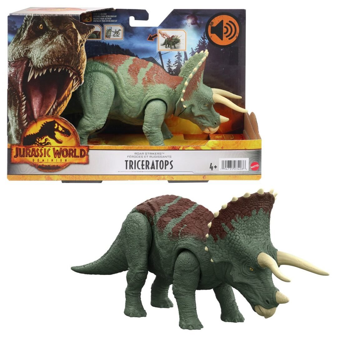 Jurassic world roar strikers triceratops con sonido
