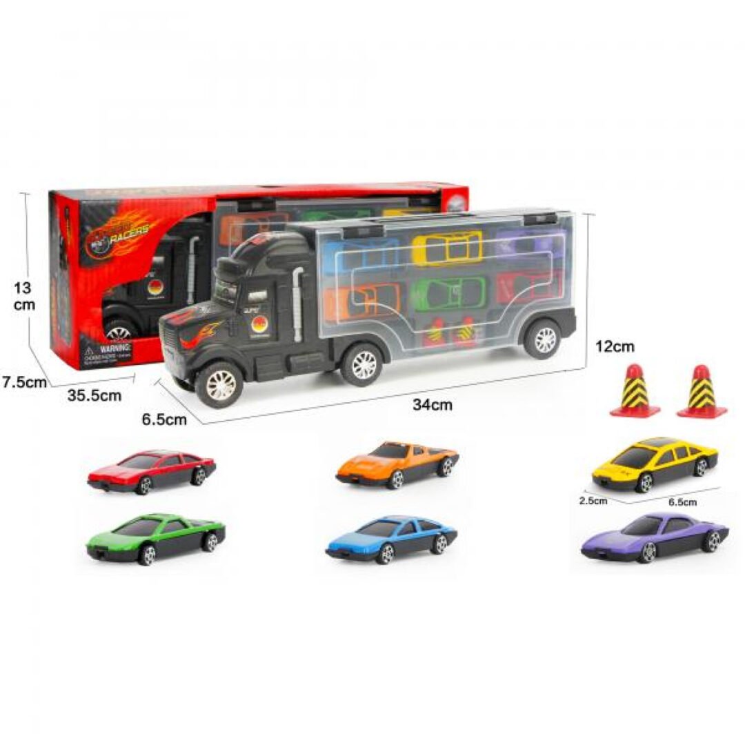 Camión transportador de carritos speed racers 1:36