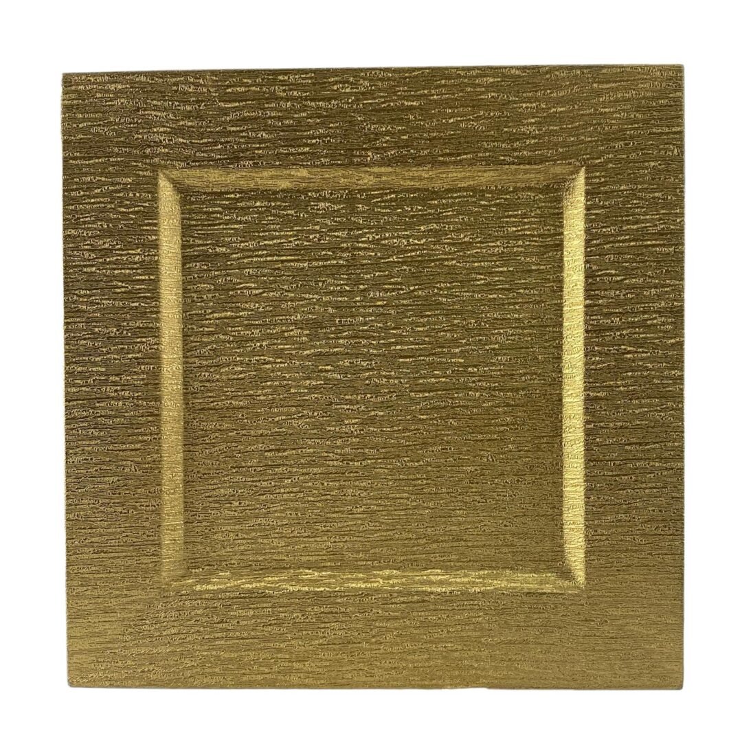 Porta platos plateados cuadrado