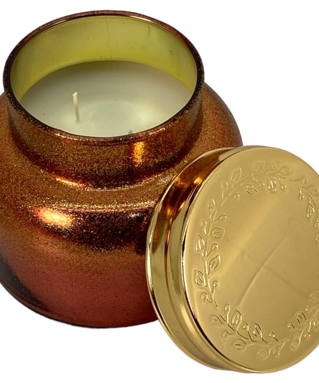 Vela con tapa color bronce