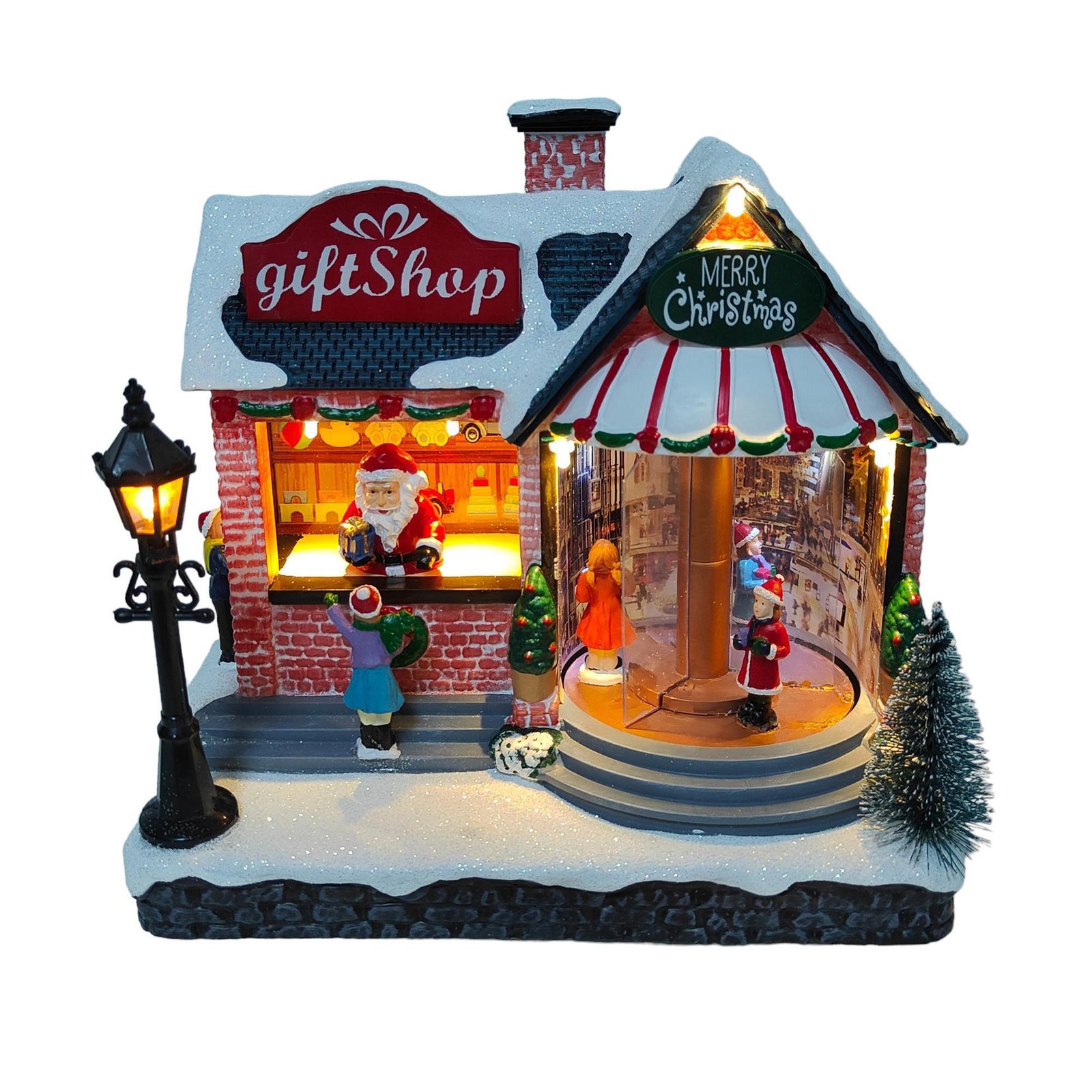 Villa navideño tienda regalo con luz y movimiento - Imagen 2