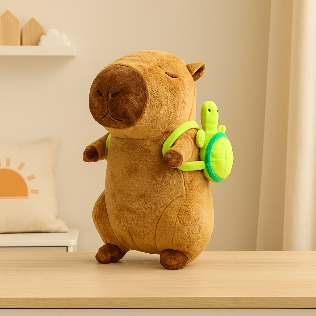 Peluche Capibara Con Tortuga 45cms