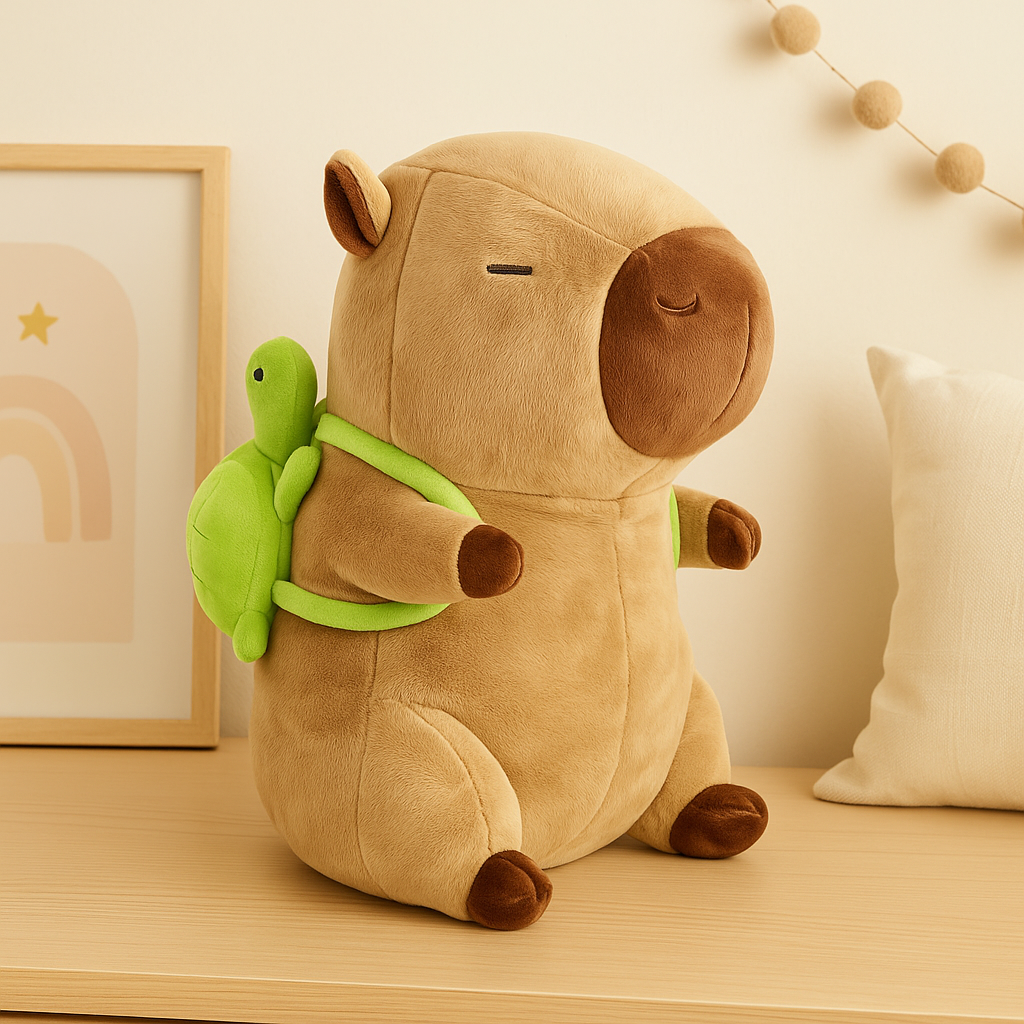 Peluche Capibara Con Tortuga 25cms