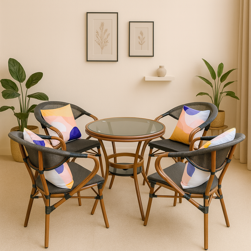 Juego de terraza 4 sillas con mesa
