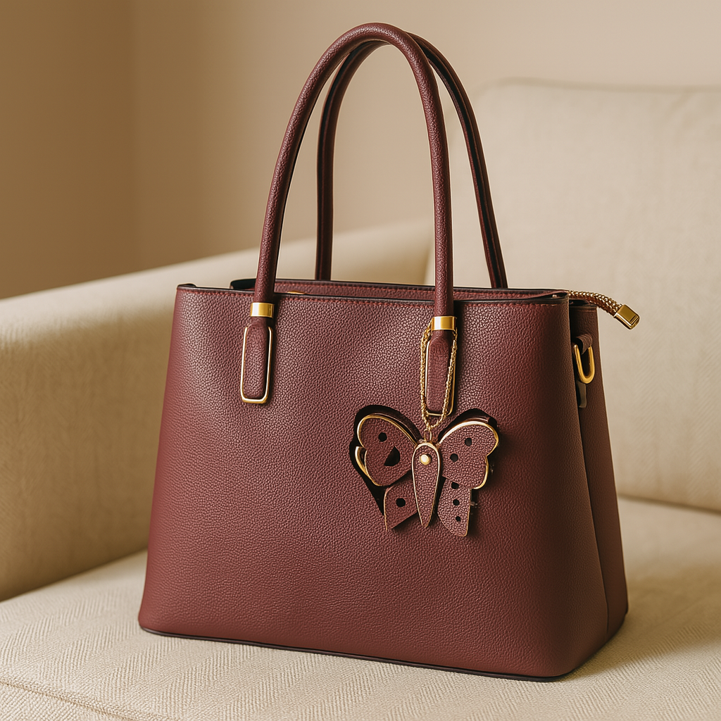 Cartera con llavero de mariposa