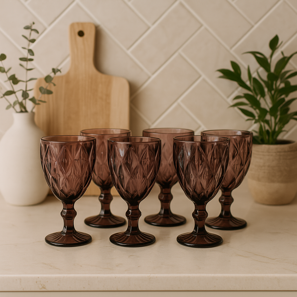 Copa para vino labrada en set de 6