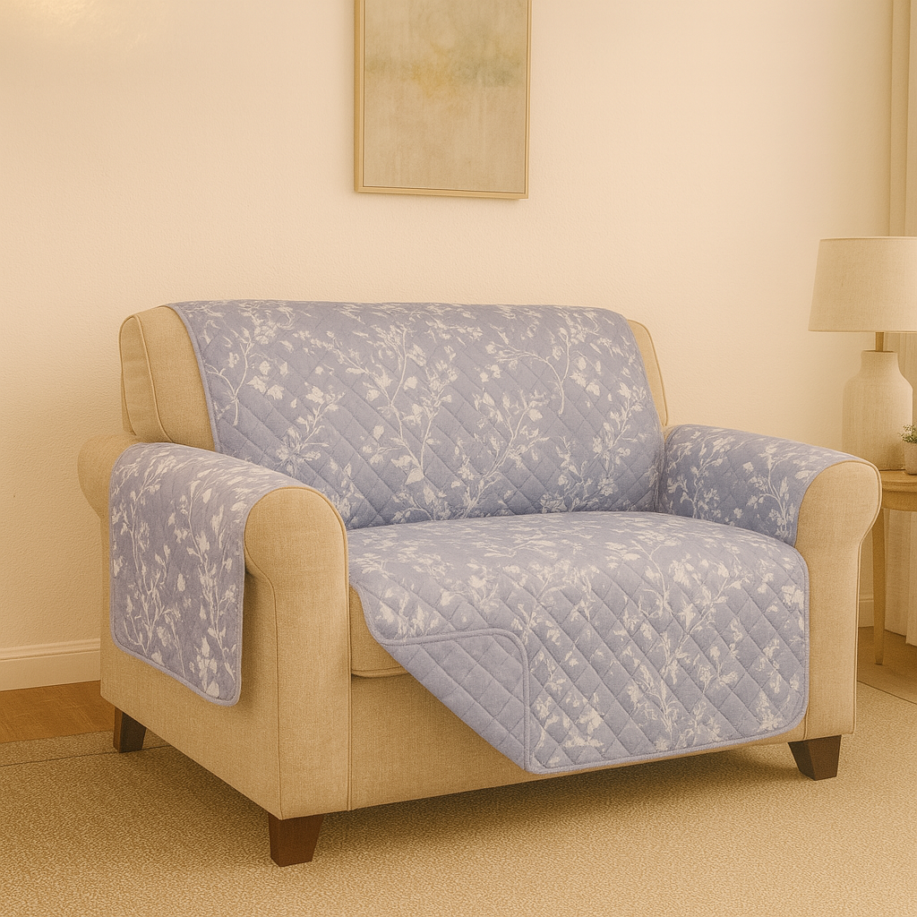 Cobertor para sillón 1 puesto azul con blanco