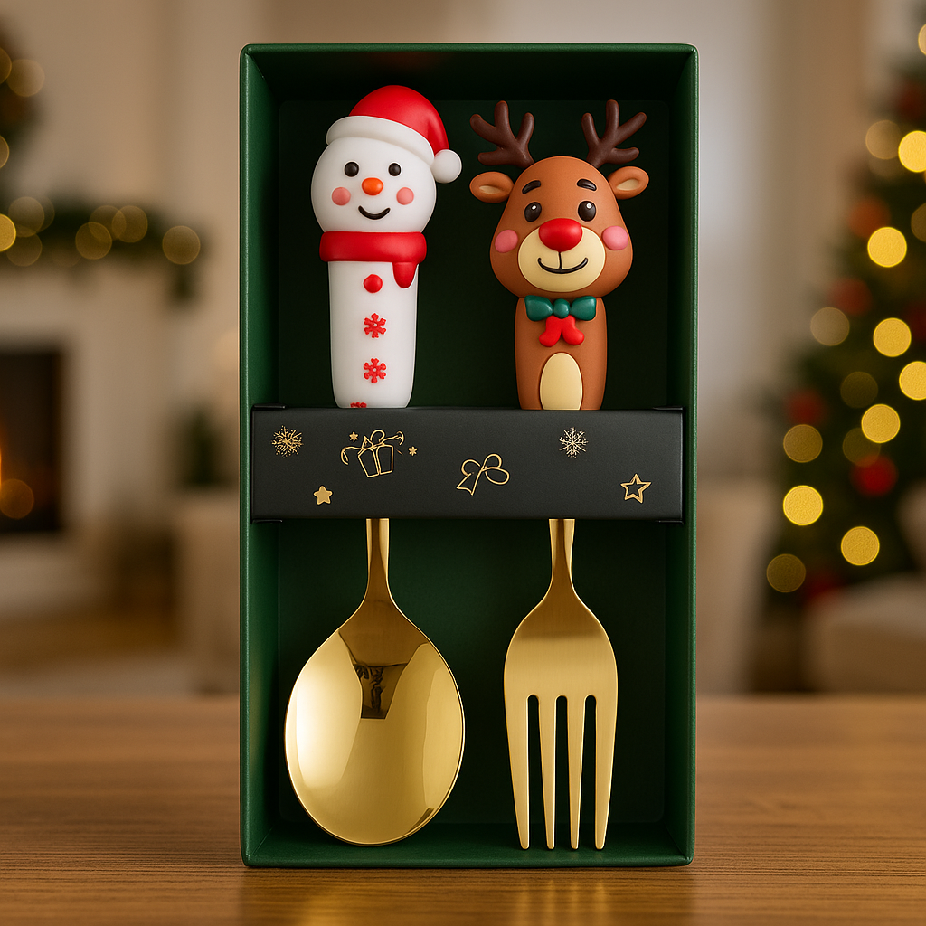 Cubiertos navideños en set de 2 piezas