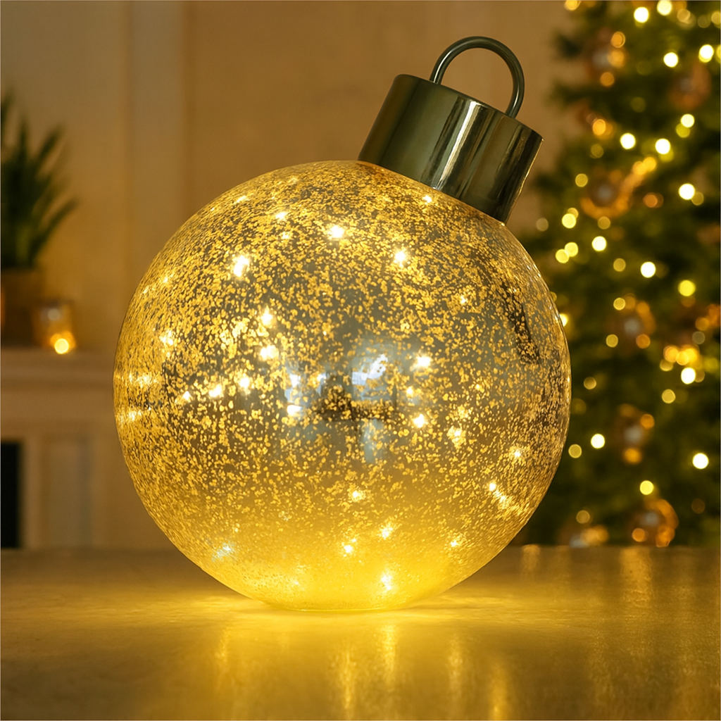 Bola dorada con luz led