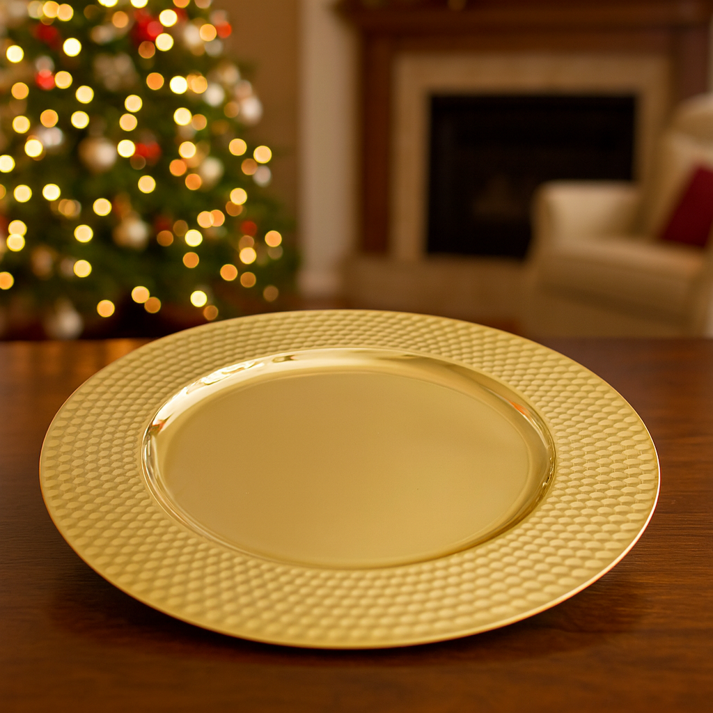Plato base dorado