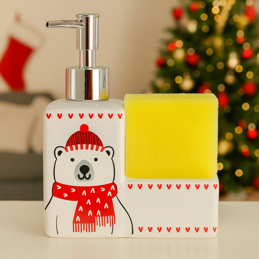 Jabonera de oso con esponja