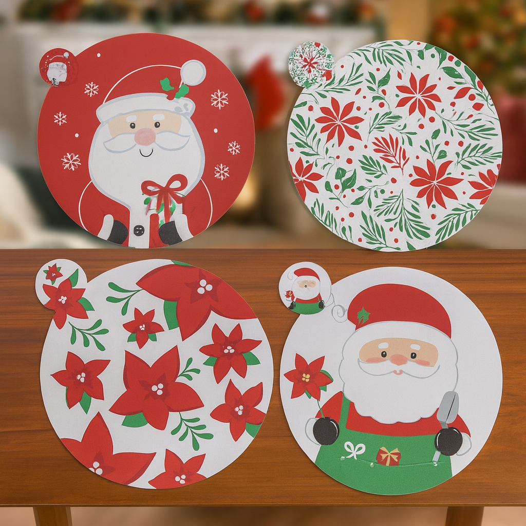 Individuales con portavasos 8pz redon