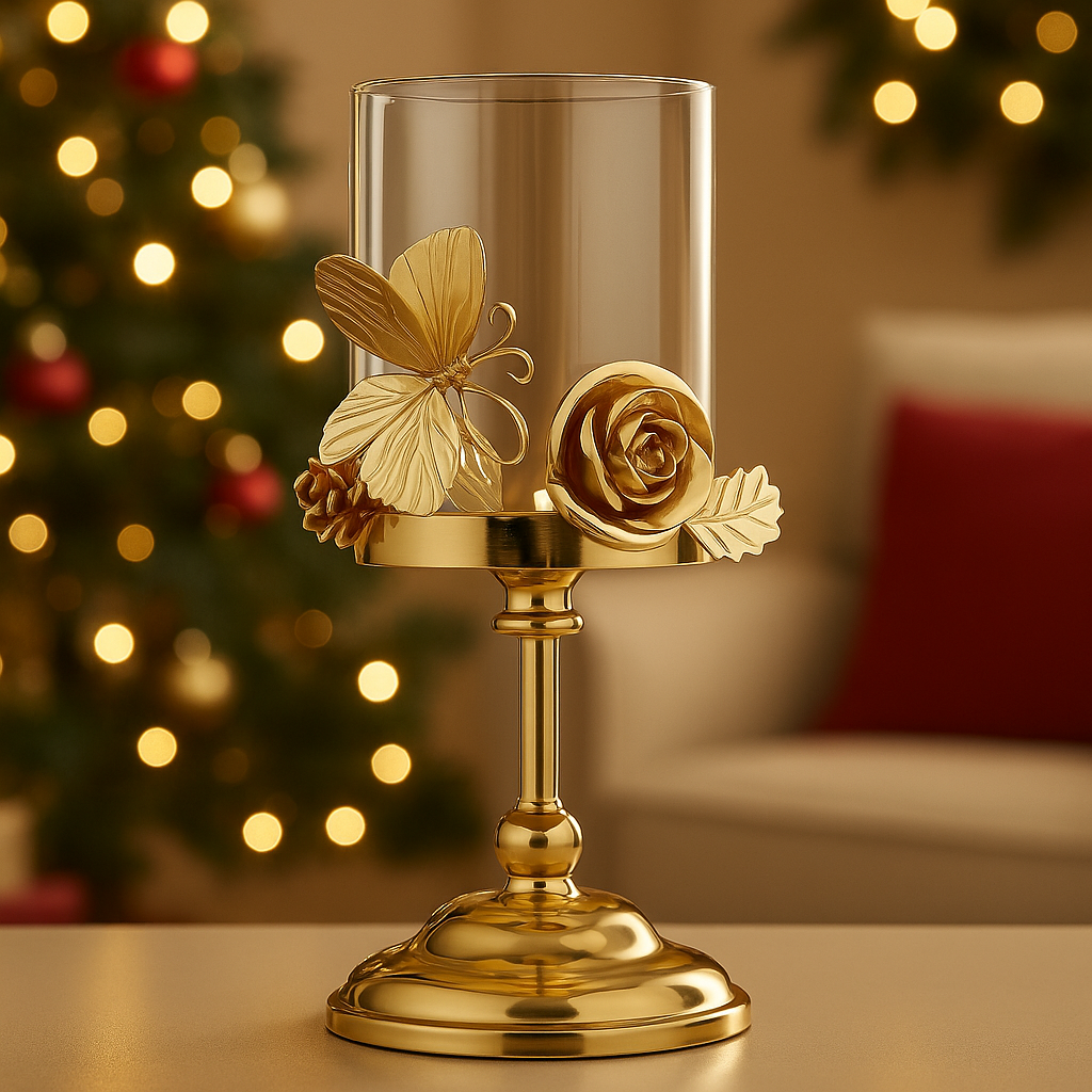 Portavela de mariposa 12x12x26 cm