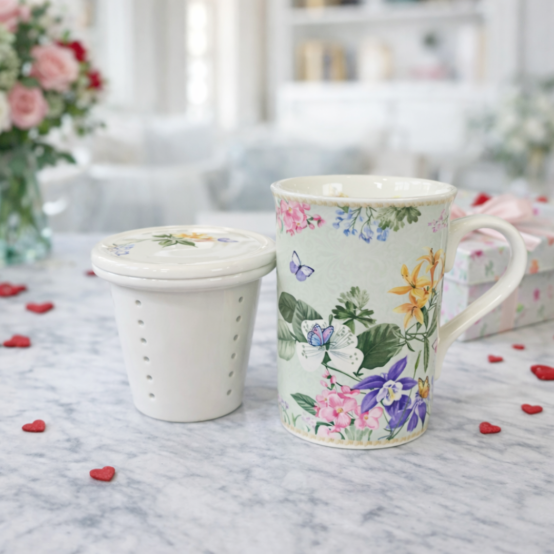 Taza de flores de colores 3pz