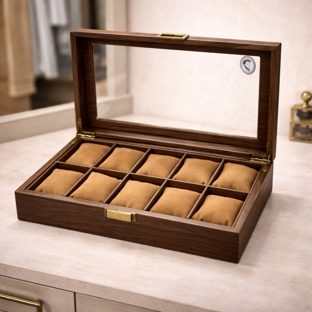 Caja para almacenar 10 relojes