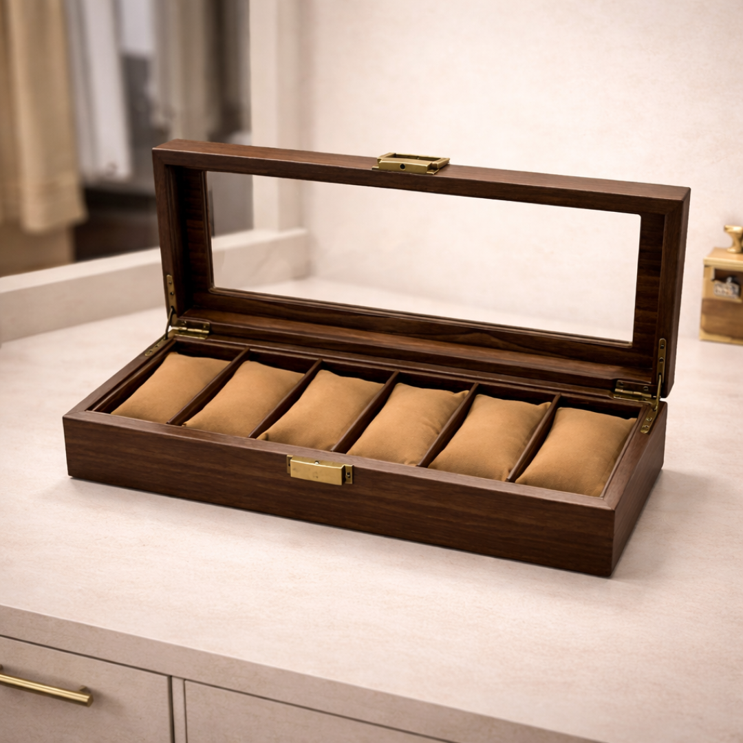 Caja para almacenar 6 relojes