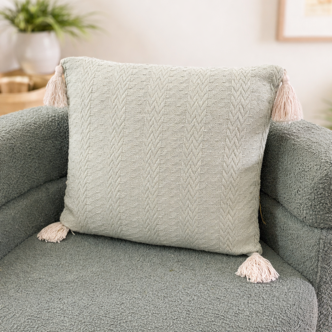 Cojin tejido cuadrado