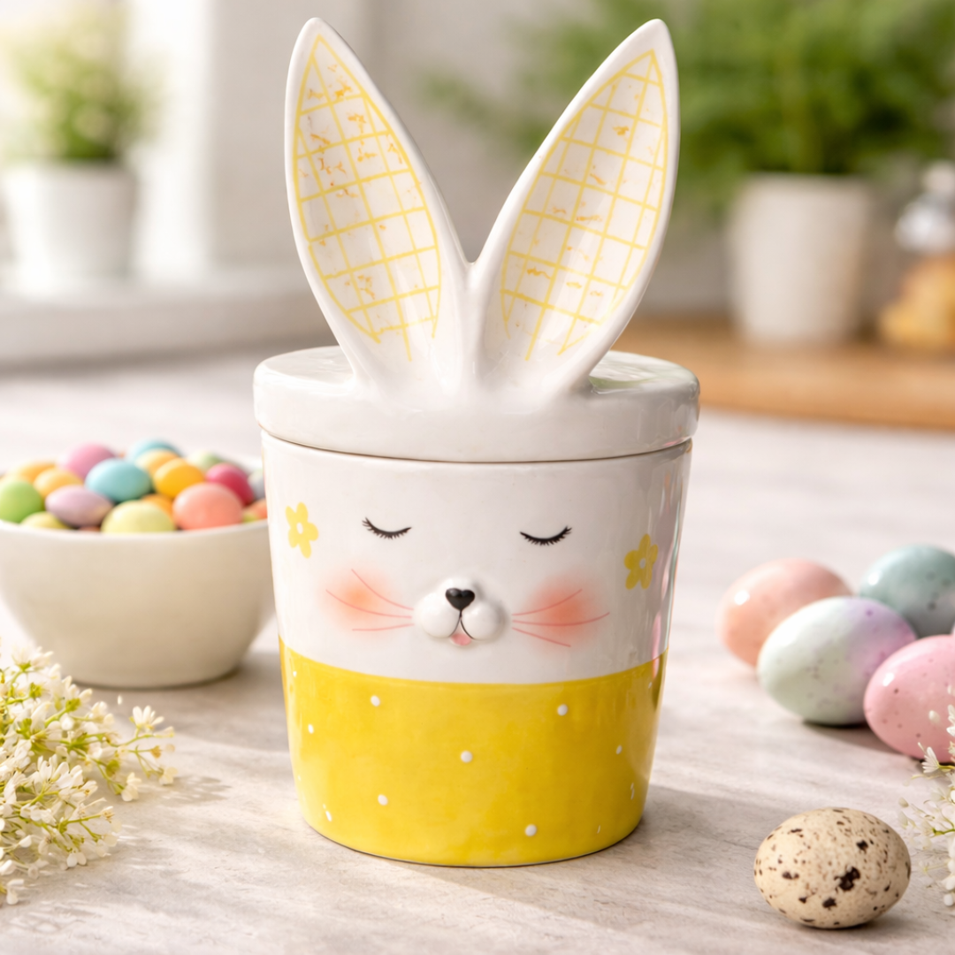 Taza de conejo con tapa pascua