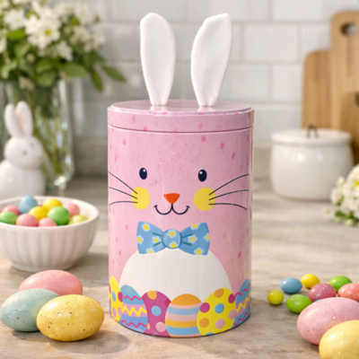 Recipiente con tapa de pascua