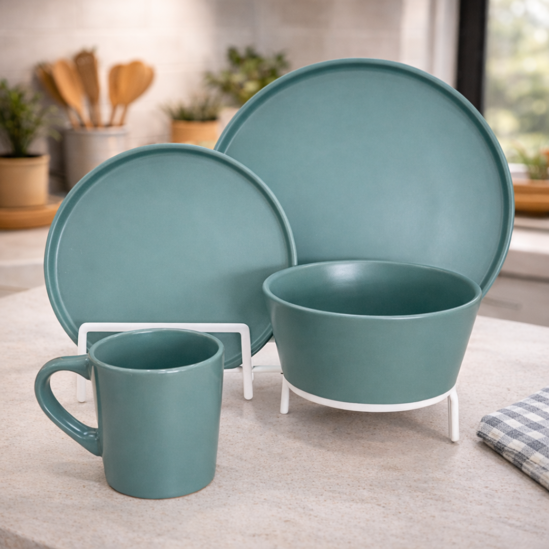 Vajilla de 16 piezas verde