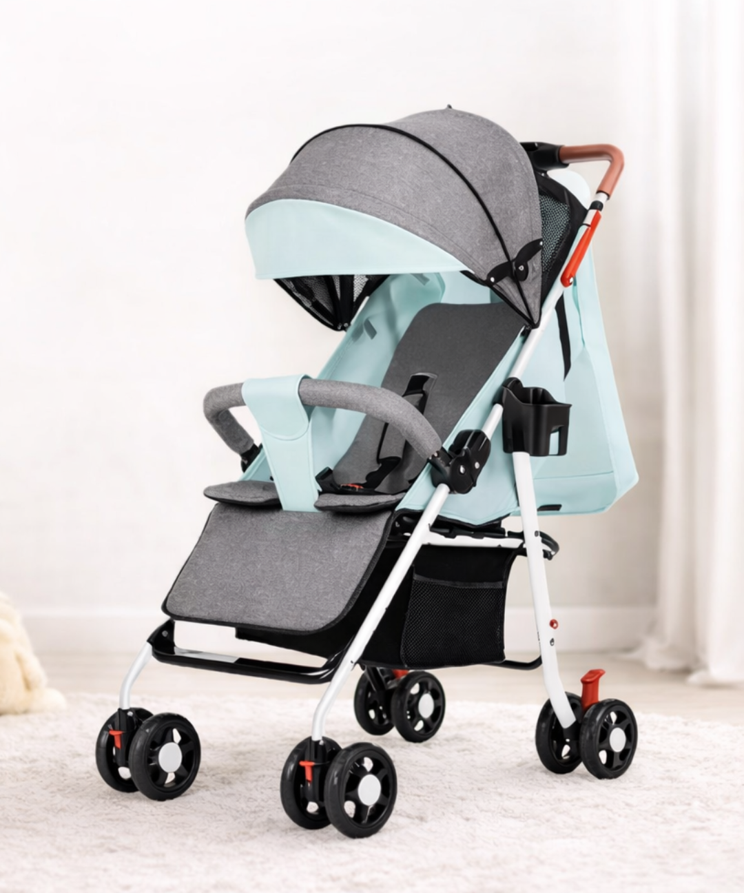 Coche para bebé celeste