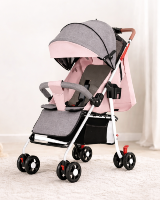 Coche para bebé rosado