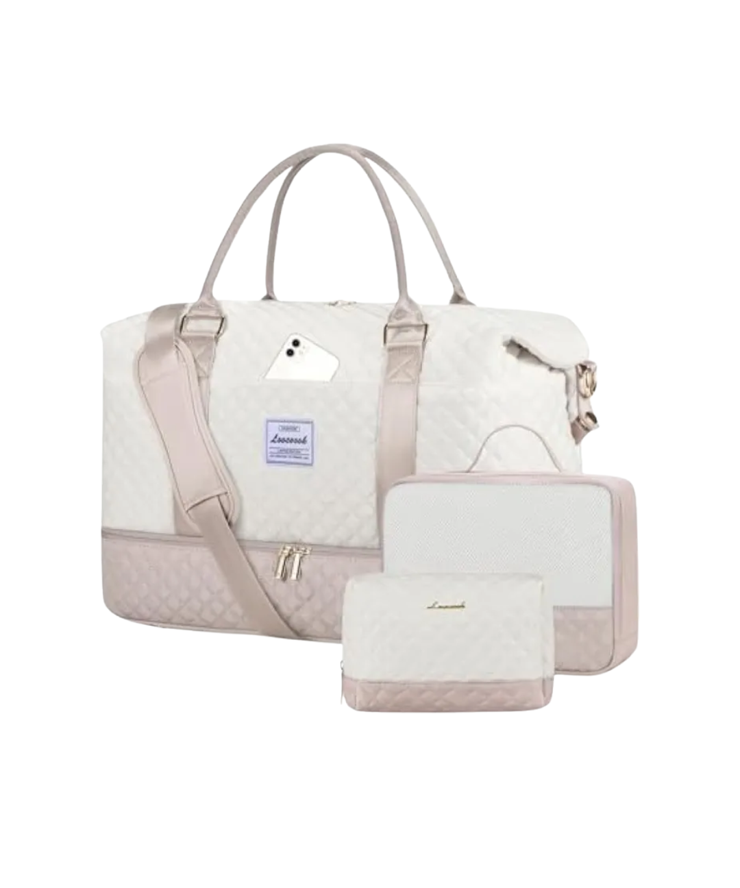 Maletin rosado con blanco