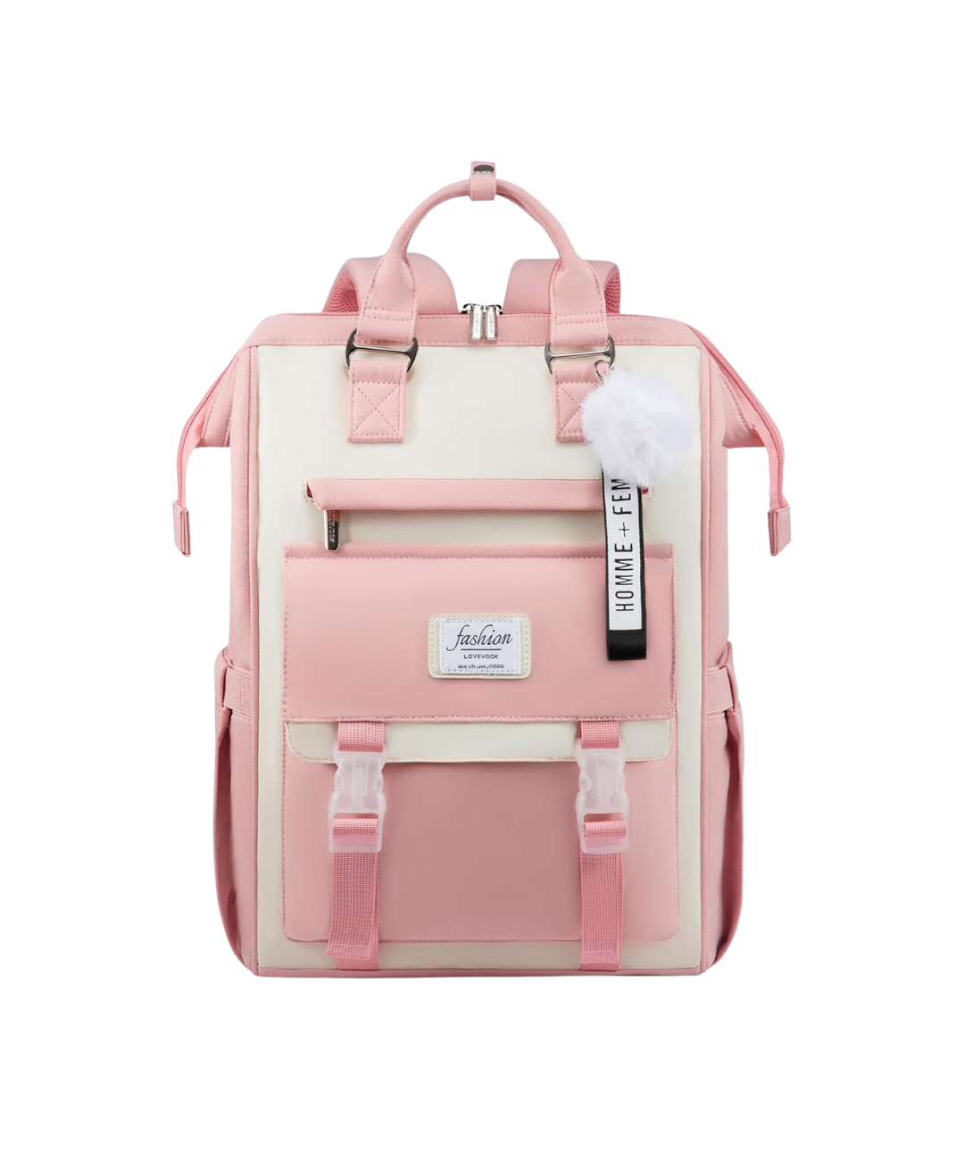 Maletin blanco con rosado