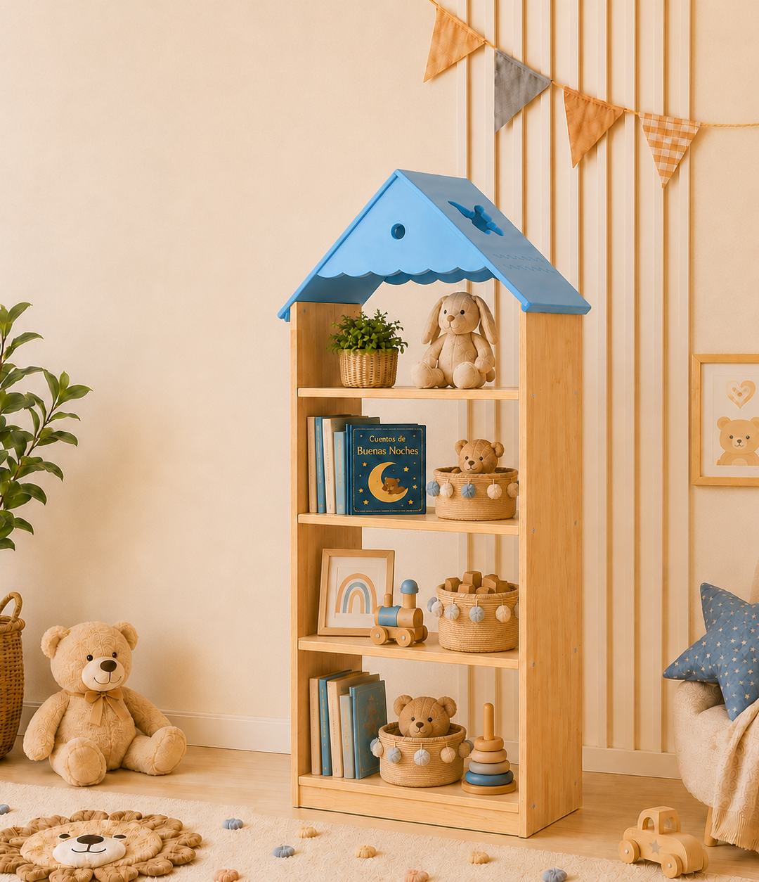 Librero de casita 4 niveles