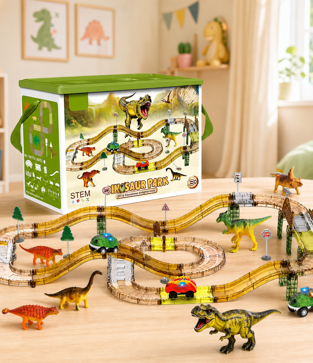 Pista magnetica de dinosaurios