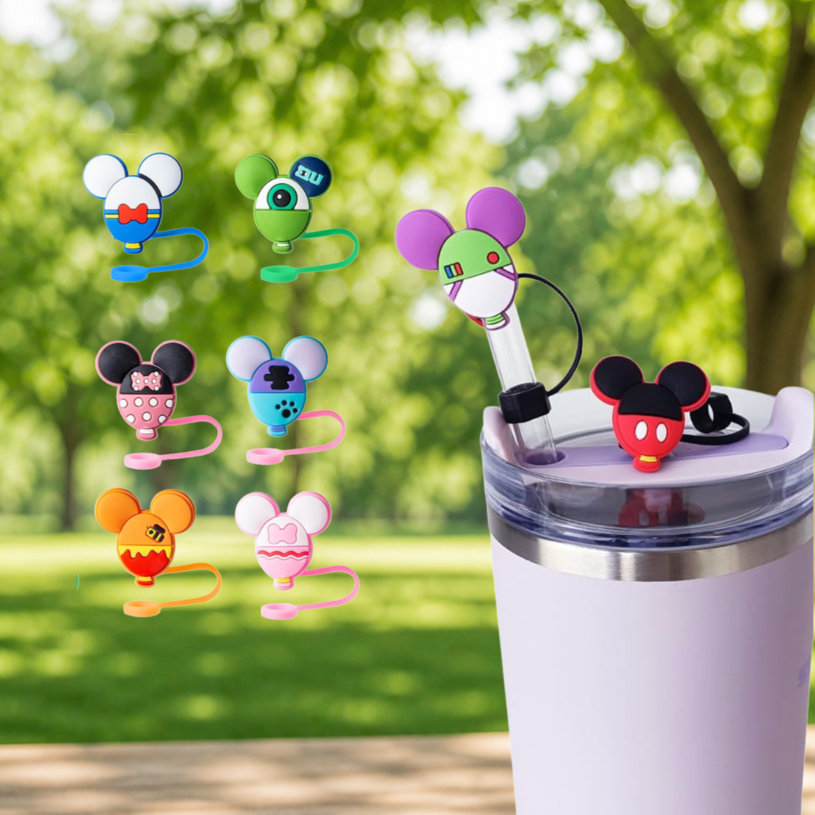 Tapa para pajilla disney