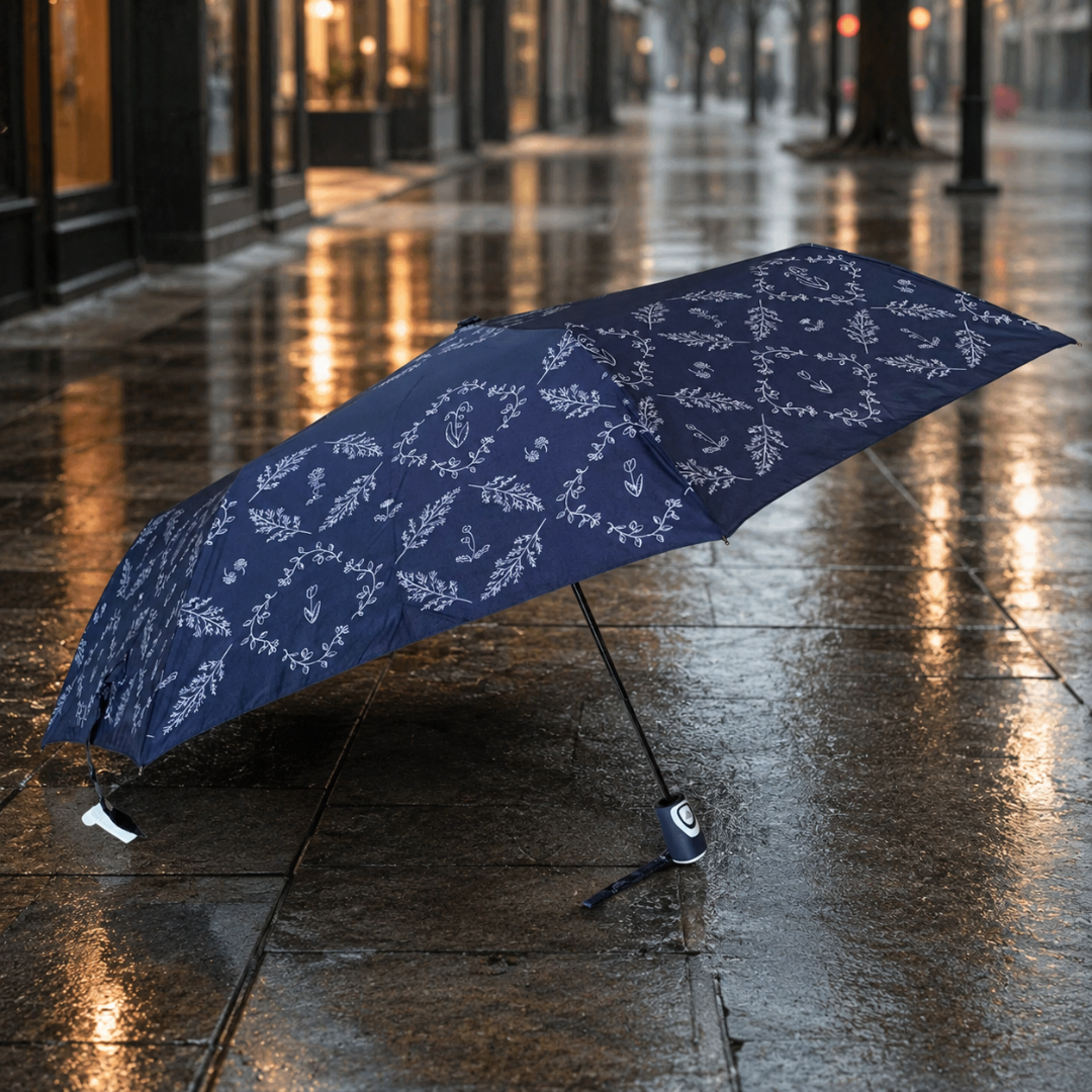 Sombrilla semiautomática estampada