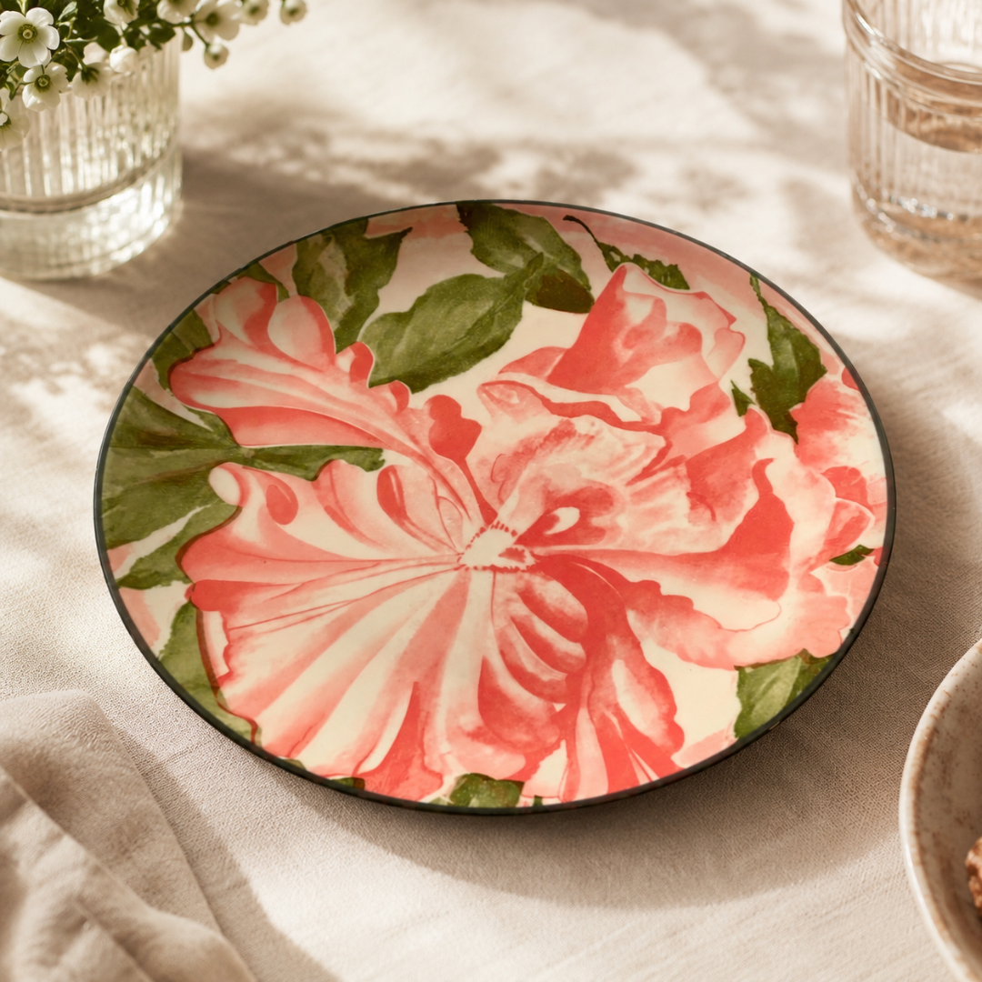 Plato Estampado De Flores