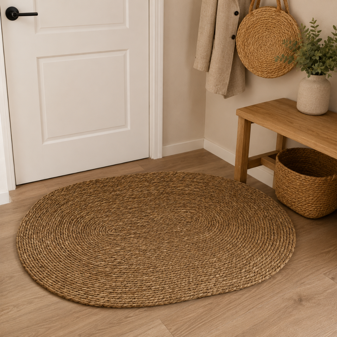 Alfombra Ovalada De Mecate 100X68Cm