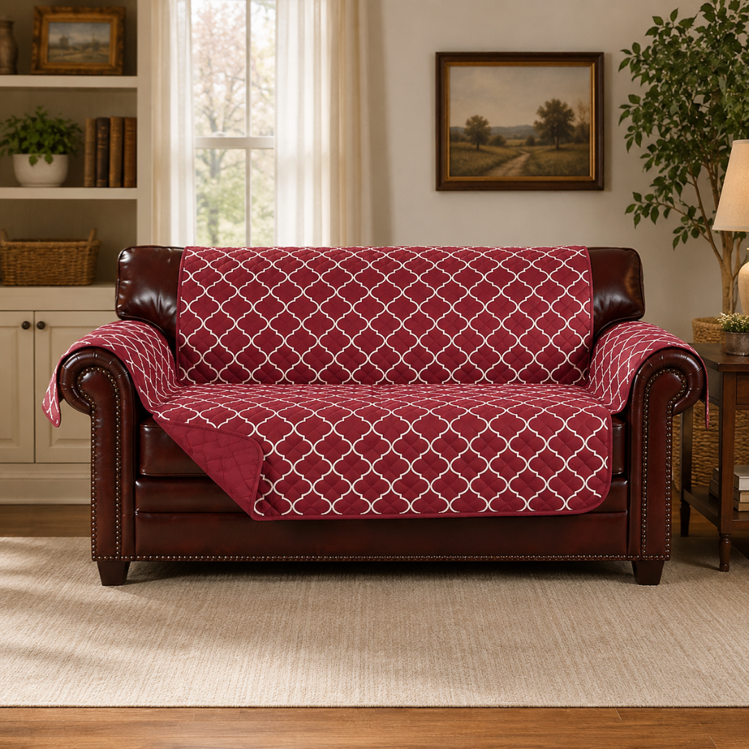 Cobertor Para Sillon Doble Rojo
