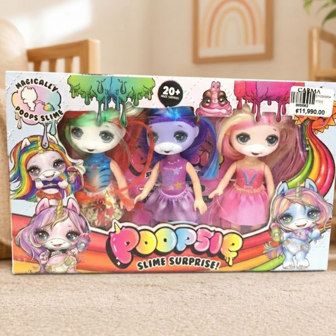Muñeca unicornio set de 3