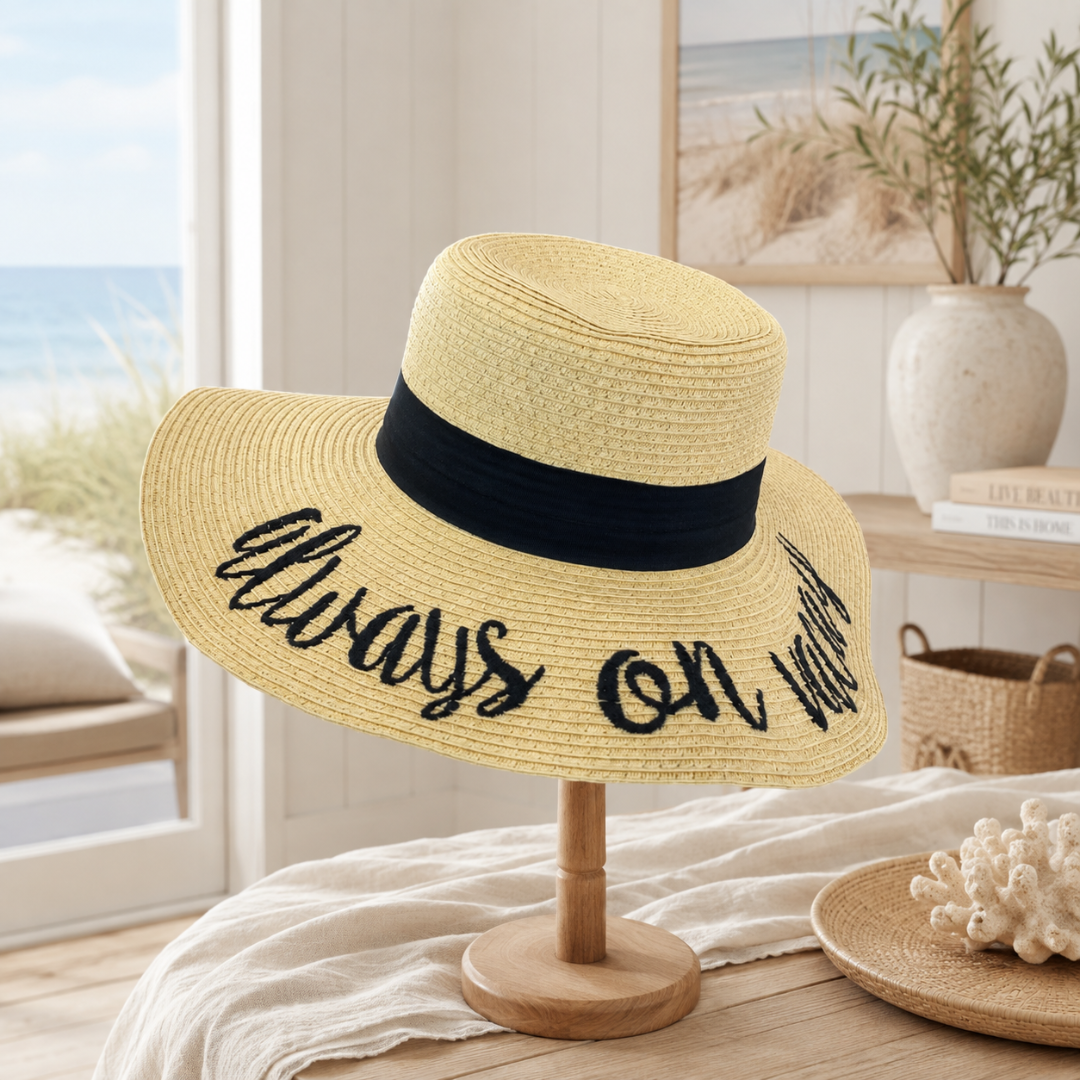 Sombrero para dama beige de mecate