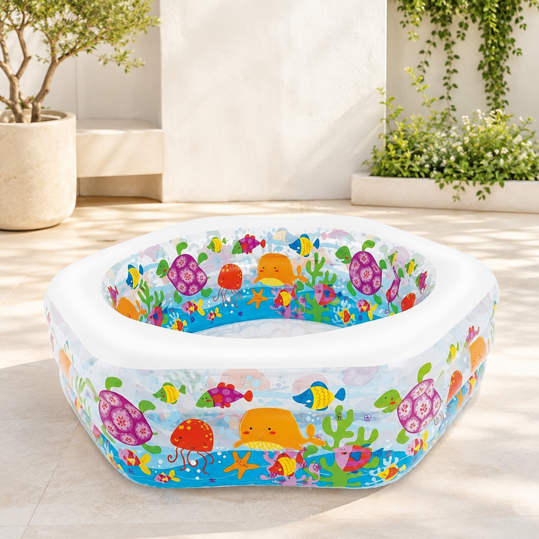 Piscina hexagonal inflable