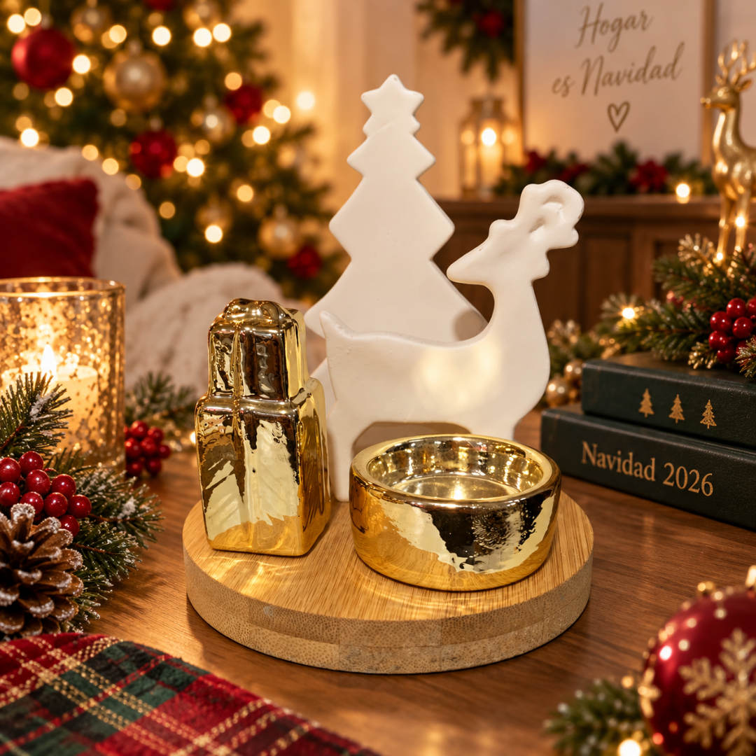 Portavelas navideño