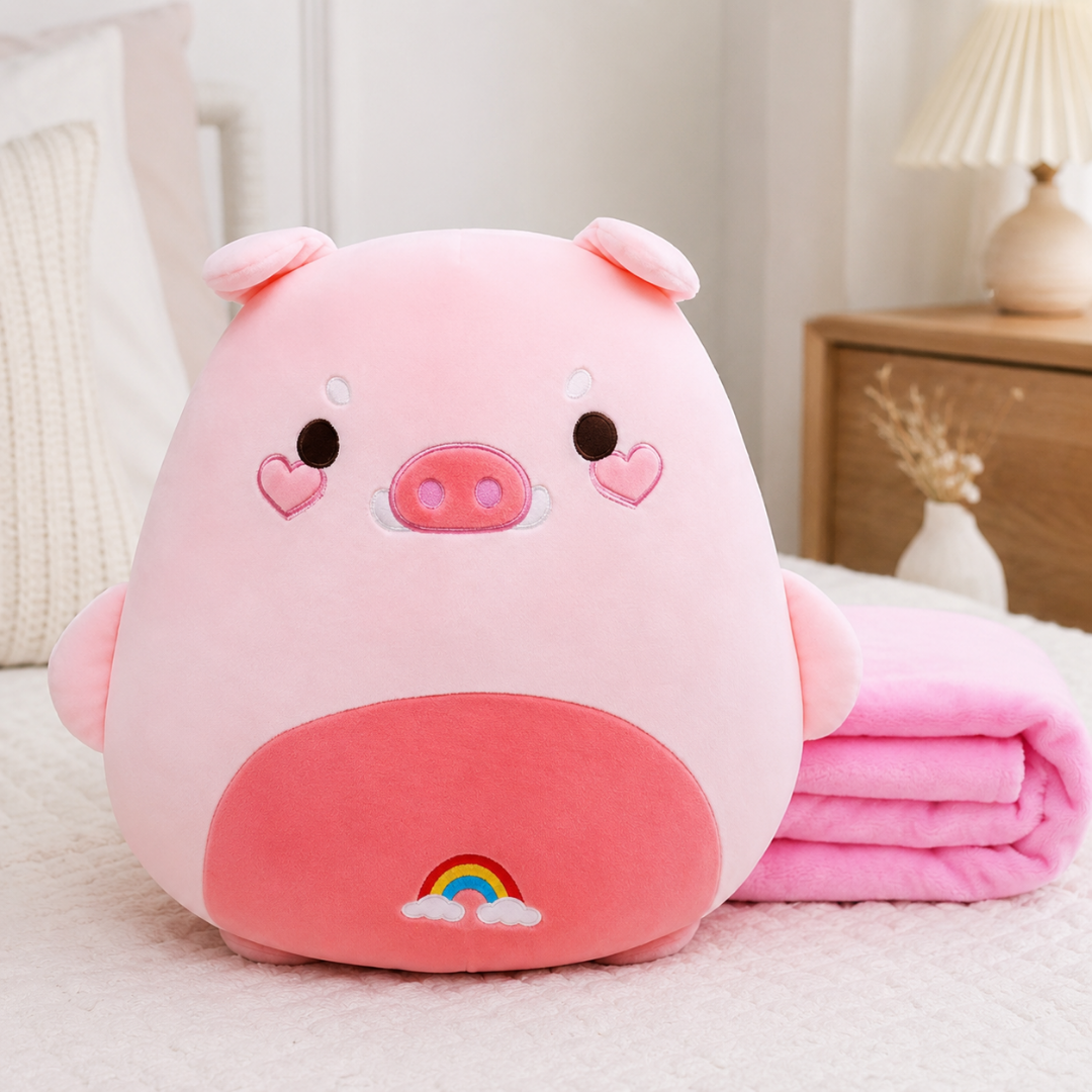 Peluche con cobija CHANCHO