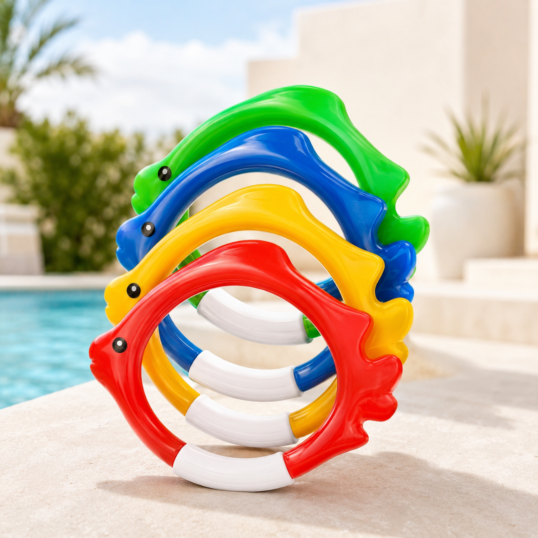 Anillos en forma de pez bajo el agua