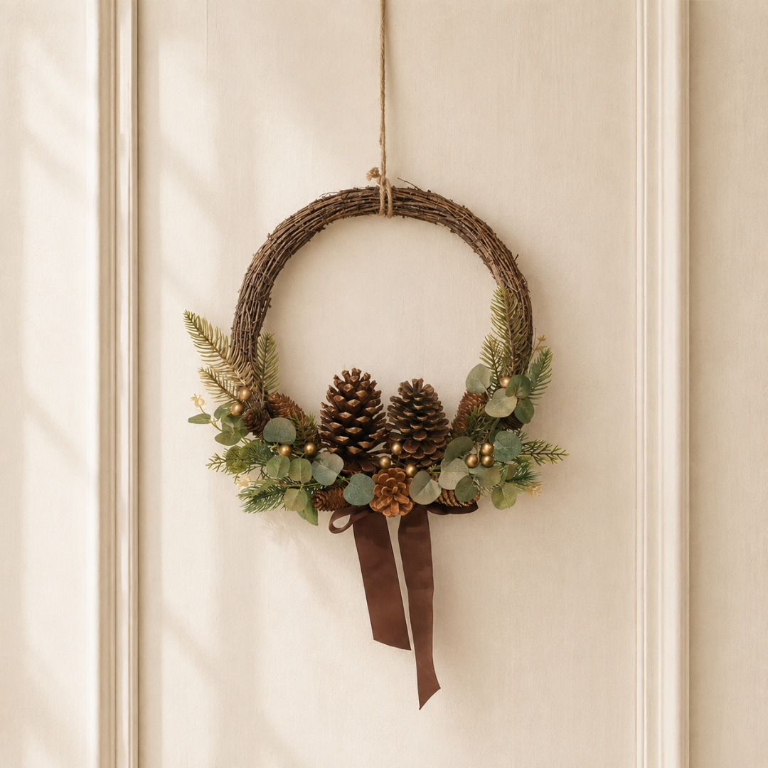 Corona ornamento crema 37x34 cm