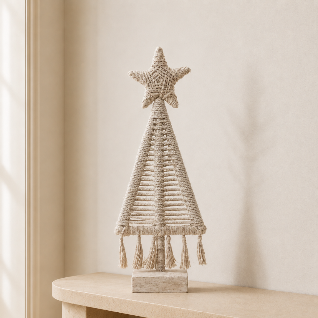 Árbol estrella macrame natural 12x4x44cm