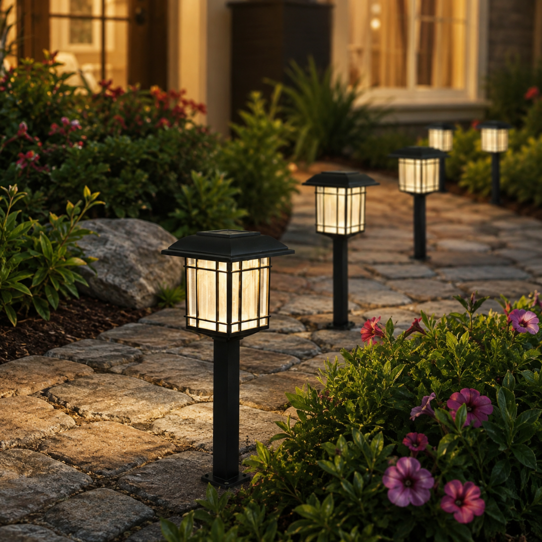 Set de 2 Luces LED Solar Para Jardín